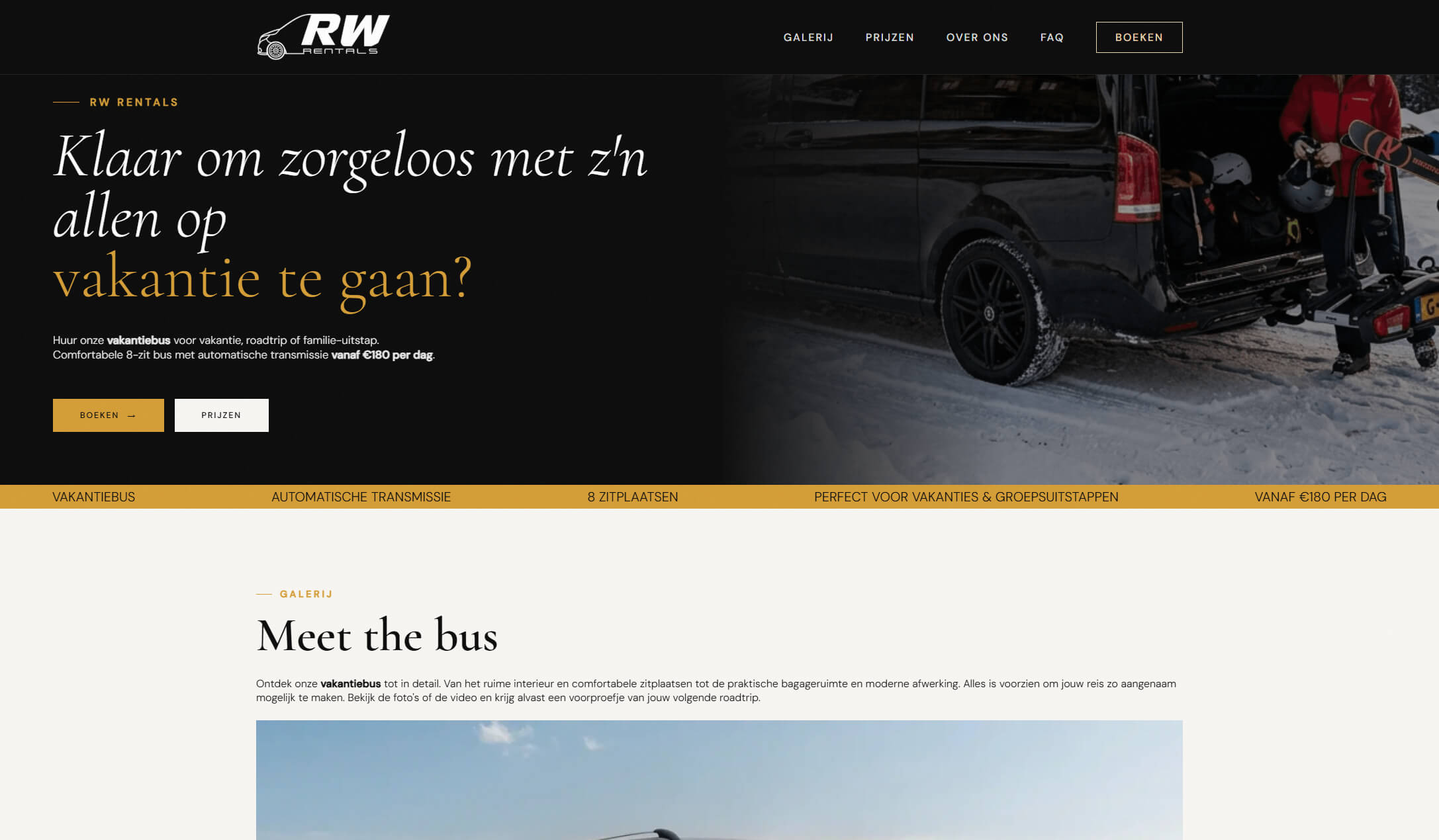 RW Rentals website